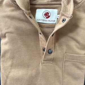 Southern Proper Camel Button-Up Pullover